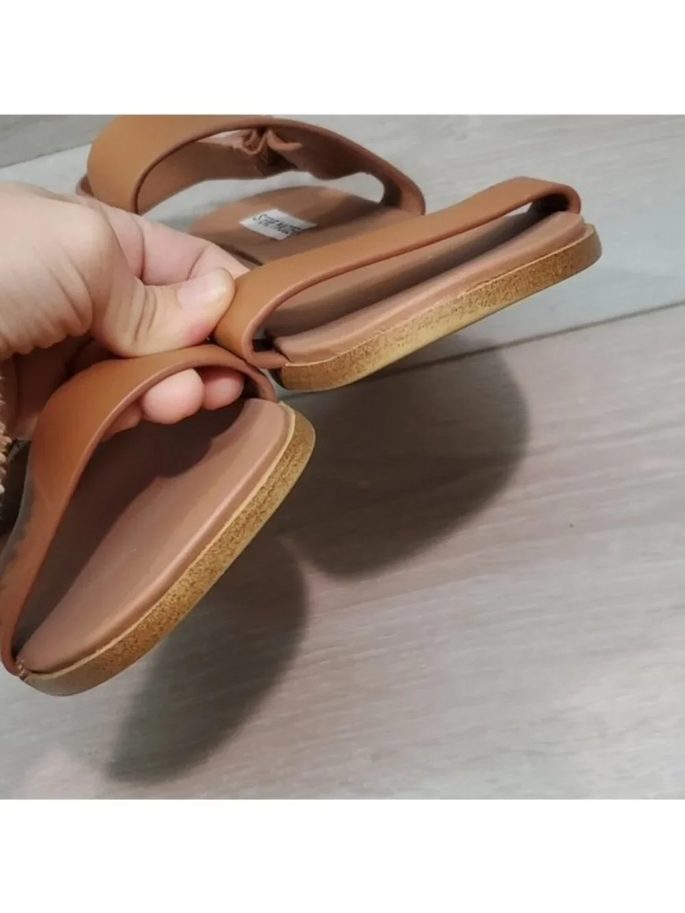 Steve Madden Women Daja Leather Ankle Leather Sandals Flats shoes sz 9.5M